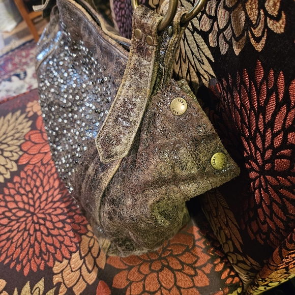 RESERVED For Amanda DO NOT BUY Frye Distressed Brown Studded Shoulder Bag - Picture 3 of 8